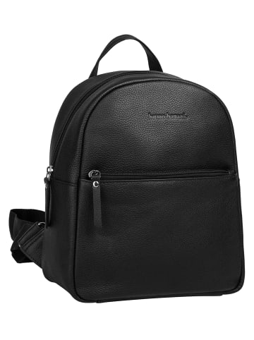Bruno Banani Rucksack echt Leder in schwarz