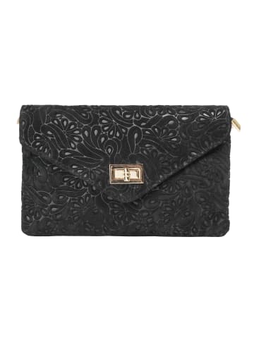 Samantha Look Clutch echt Leder in schwarz