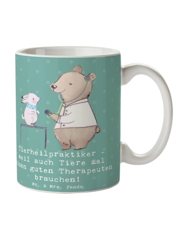 Mr. & Mrs. Panda Keramiktasse Tierheilpraktiker mit Spruch in Meeresbrise