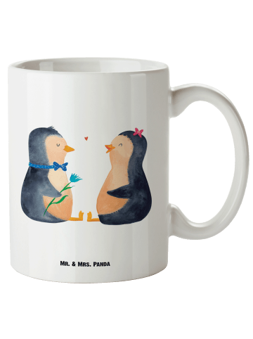Mr. & Mrs. Panda Weiße Tasse Pinguin Pärchen ohne Spruch in Weiß