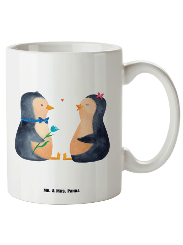 Mr. & Mrs. Panda XL Tasse Pinguin Pärchen ohne Spruch in Weiß