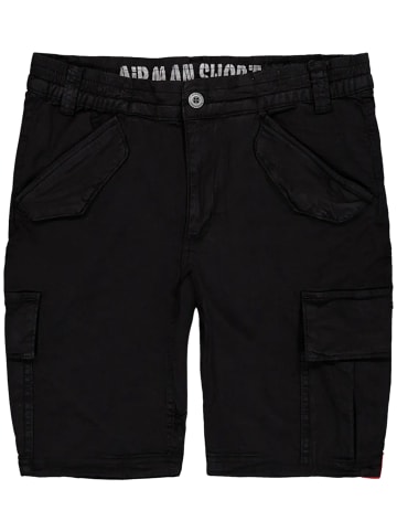Cargoshorts Slim Fit Elastischer Taillenbund in Schwarz