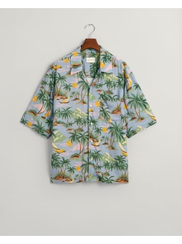 Gant Relaxed Fit Hawaiian Print Kurzarmhemd in Blau