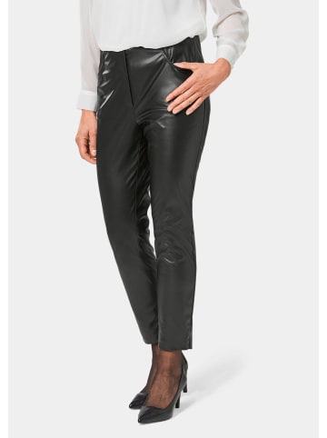 GOLDNER Kurzgröße:  Hose Hose in Lederoptik in schwarz
