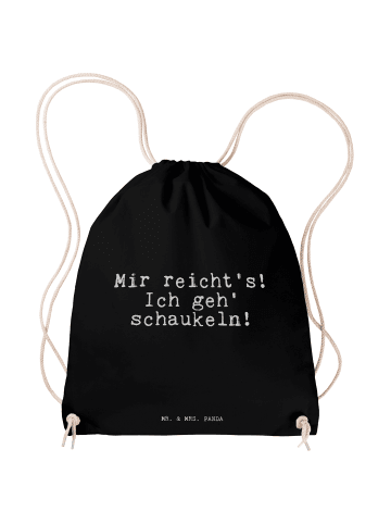 Mr. & Mrs. Panda Gym-Rucksack Mir reicht's! Ich geh'... mit Spruch in Schwarz