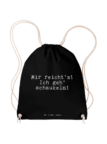 Mr. & Mrs. Panda Sportbeutel Mir reicht's! Ich geh'... mit Spruch in Schwarz