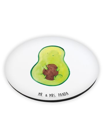 Mr. & Mrs. Panda Rund Magnet Avocado Kern ohne Spruch in Weiß