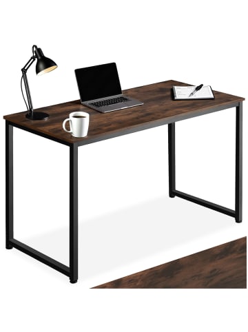 tectake Schreibtisch Flint Höhe 76,5 cm, Industrial Holz dunkel, rustikal