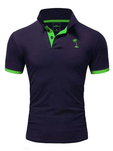 behype Poloshirt EDIN in Navy-Green