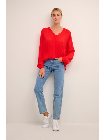 Kaffe Langarm-Bluse Amber in Fiery Red
