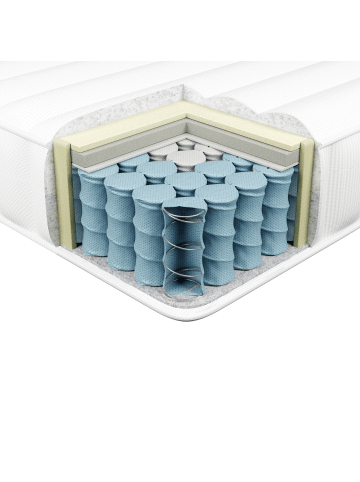 Beliani Matratze SPRINGY in Weiß/Grau - (W) 90 x (H) 20 x (L) 200 cm