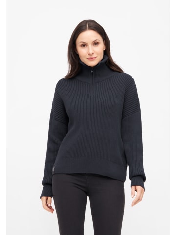 Derbe Langarm-Strickpullover Matrosenplünn in marineblau