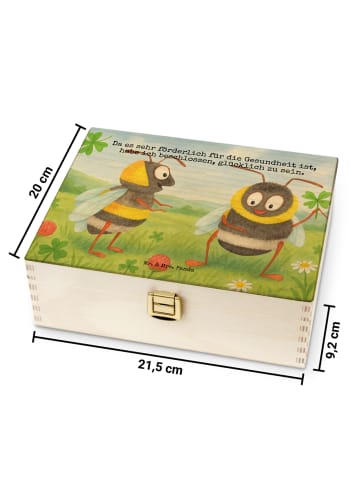 Mr. & Mrs. Panda Teebox Hummeln Kleeblatt Design mit Spruch in Weiß