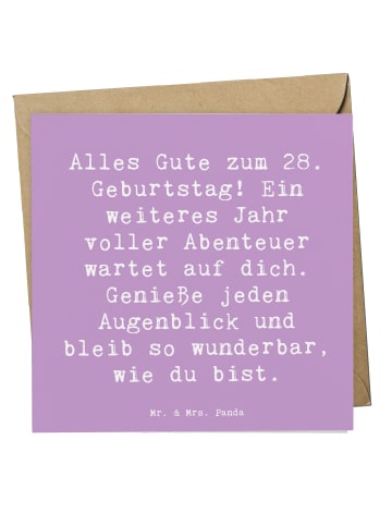 Mr. & Mrs. Panda Grußkarte Spruch 28. Geburtstag mit Spruch in Lavendeltraum