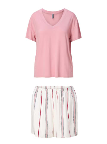 Linga Dore Linga Dore Shortama set in Rosa/druck