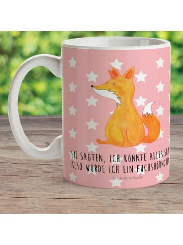 Mr. & Mrs. Panda Plastikbecher Einhorn Wunsch mit Spruch in Rot Pastell