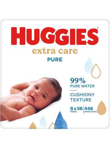 HUGGIES Pure Extra Care Baby Feuchttücher Tücher Parfümfrei 8 x 56 Stk