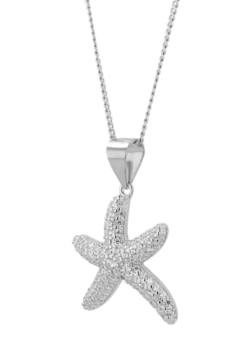 Adeliás Damen Anhänger – Stern Anhänger aus 925 Silber mit Zirkonia in silber