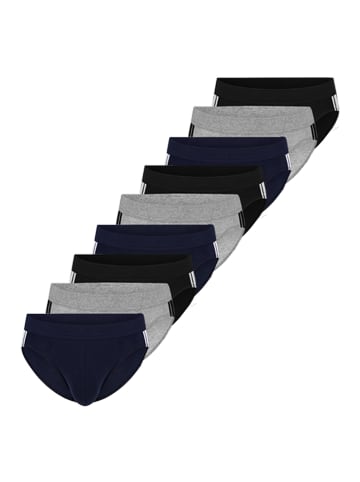 Schiesser Rio Slip / Unterhose 95/5 Stretch - Organic Cotton in Grau / Schwarz / Blau