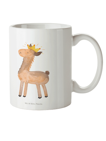 Mr. & Mrs. Panda Kindertasse Lama König ohne Spruch in Weiß