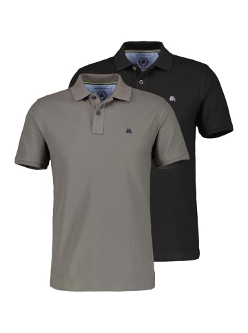 Lerros Poloshirt Basic in grau / schwarz