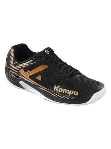 Kempa Hallen-Sport-Schuhe Wing 2.0 in schwarz/weiß/gold