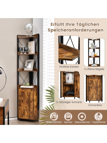 COSTWAY Hochschrank 6-stöckig in Braun