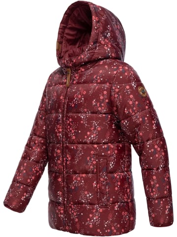 ragwear Steppjacke Roxanka Flowers in Wine Red