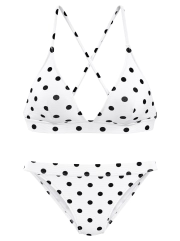 LASCANA Triangel-Bikini-Top in weiß-schwarz