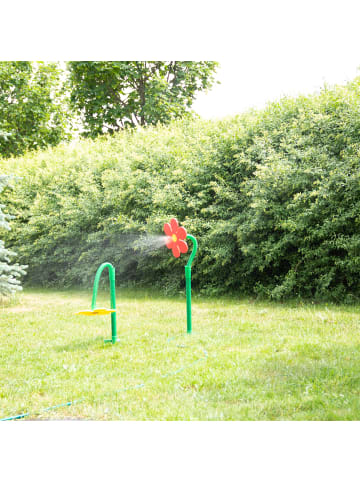 relaxdays 2er Set: Sprinkler Blume in Rot/Gelb