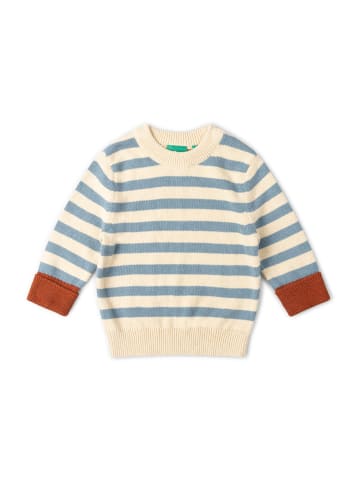 Little Green Radicals Striped Knitted Jumper in Blue