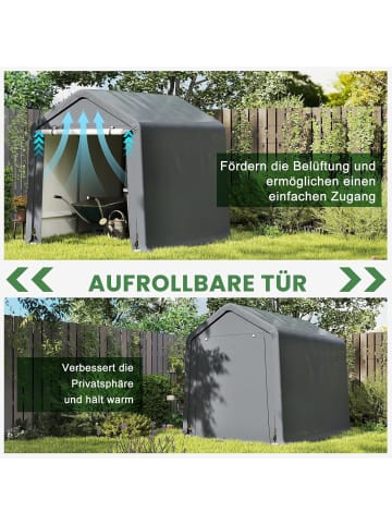 COSTWAY Gerätehaus Garagenzelt 195x240x214cm in Grau