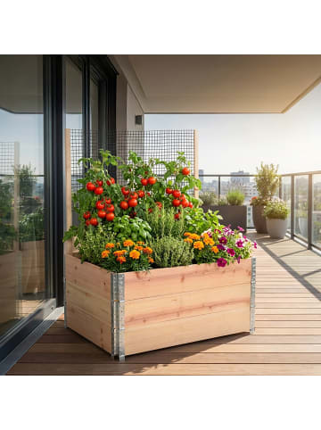 relaxdays Hochbeet in Natur - (B)120 x (H)118 x (T)80 cm