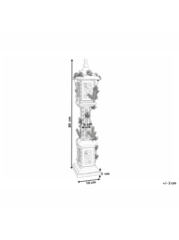 Beliani LED Deko LENTIRA in Braun/Grün/Weiß - (W) 16 x (H) 80 x (L) 16 cm