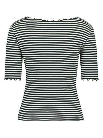 Zero  Halbarm-Shirt mit Raffung in Green/Cream