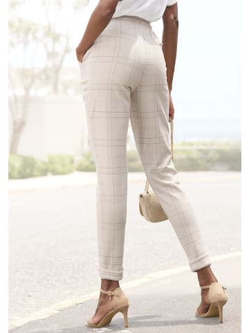 Vivance by Lascana Jogger Pants in beige-rosa kariert