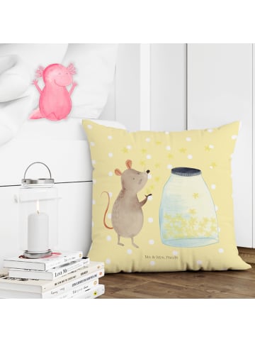 Mr. & Mrs. Panda Kopfkissen 40x40 Maus Sterne ohne Spruch in Gelb Pastell