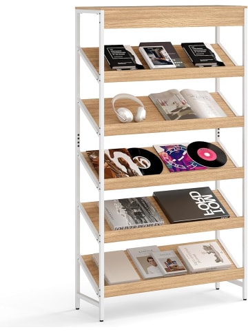 COSTWAY 6-stöckig Bücherregal 90 x 30 x 161 cm in Beige