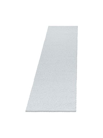 KADIMA DESIGN Teppich Hochflor Shaggy Waschbar Einfarbig SPREE Strapazierfähig in Weiß