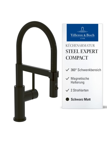 Villeroy & Boch Küchenarmatur Steel Expert Compact 14,3 cm schwarz in schwarz