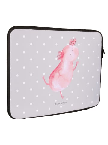 Mr. & Mrs. Panda Notebook Tasche Axolotl Tanzen ohne Spruch in Grau Pastell