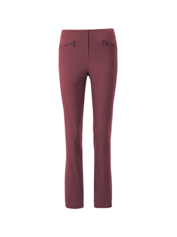 GOLDNER Kurzgröße:  Elegante Stretchhose mit Schlupfbund in bordeaux