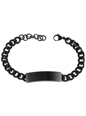 Adeliás Unisex Armband – Panzerarmband aus Edelstahl 21 cm in schwarz