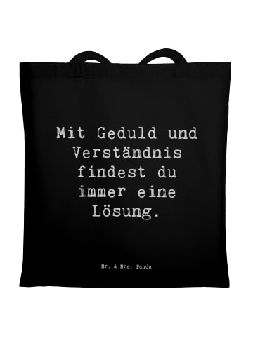 Mr. & Mrs. Panda Tasche Spruch Konflikte friedlich lösen mit Spruch in Schwarz