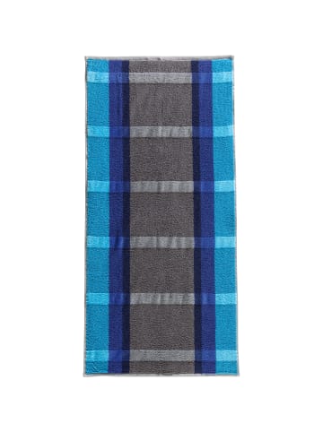 Erwin Müller Jacquard Handtuch-Set 4er-Pack in türkis/anthrazit