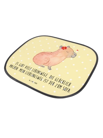Mr. & Mrs. Panda Sonnenschutz Auto Capybara Blume mit Spruch in Gelb Pastell