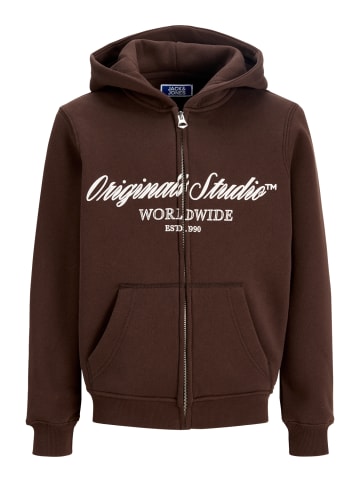 JACK & JONES Junior Kapuzensweatjacke Jornorrebro Zip Hoodie in java