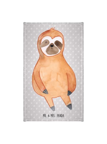Mr. & Mrs. Panda Handtuch Faultier Zufrieden ohne Spruch in Grau Pastell