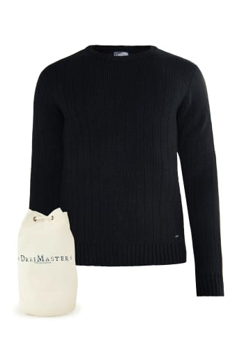 DreiMaster Vintage Strickpullover + Shopping Bag - Set in Schwarz