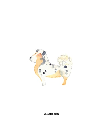 Mr. & Mrs. Panda Wasserflasche Hund Australien Shepherd ohne Spruch in Weiß